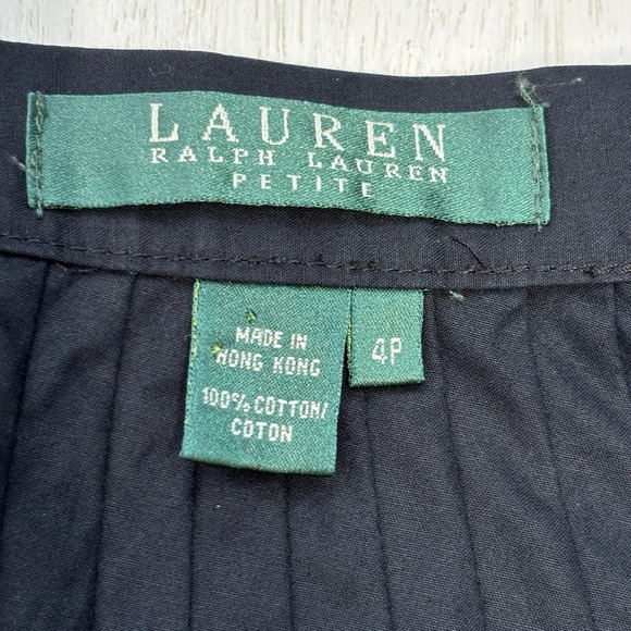 Lauren Ralph Lauren A Line MIDI Skirt Navy Blue 4 P Petite Stripe Texture - Picture 4 of 7